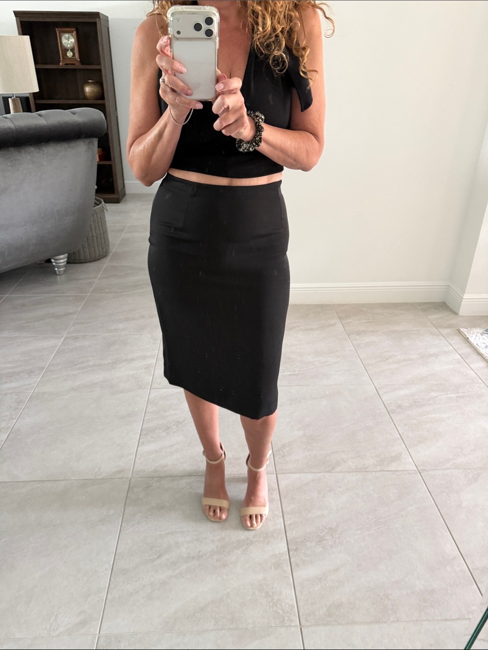 Vince Black Pencil Midi Skirt